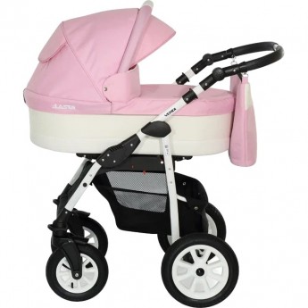 Коляска VERDI Laser 3 в 1, розовый с молочным и белой полосой Коляска VERDI Laser 3 в 1, розовый с молочным и белой полосой